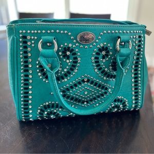 Montana West Turquoise Leather Medium Sized Purse
